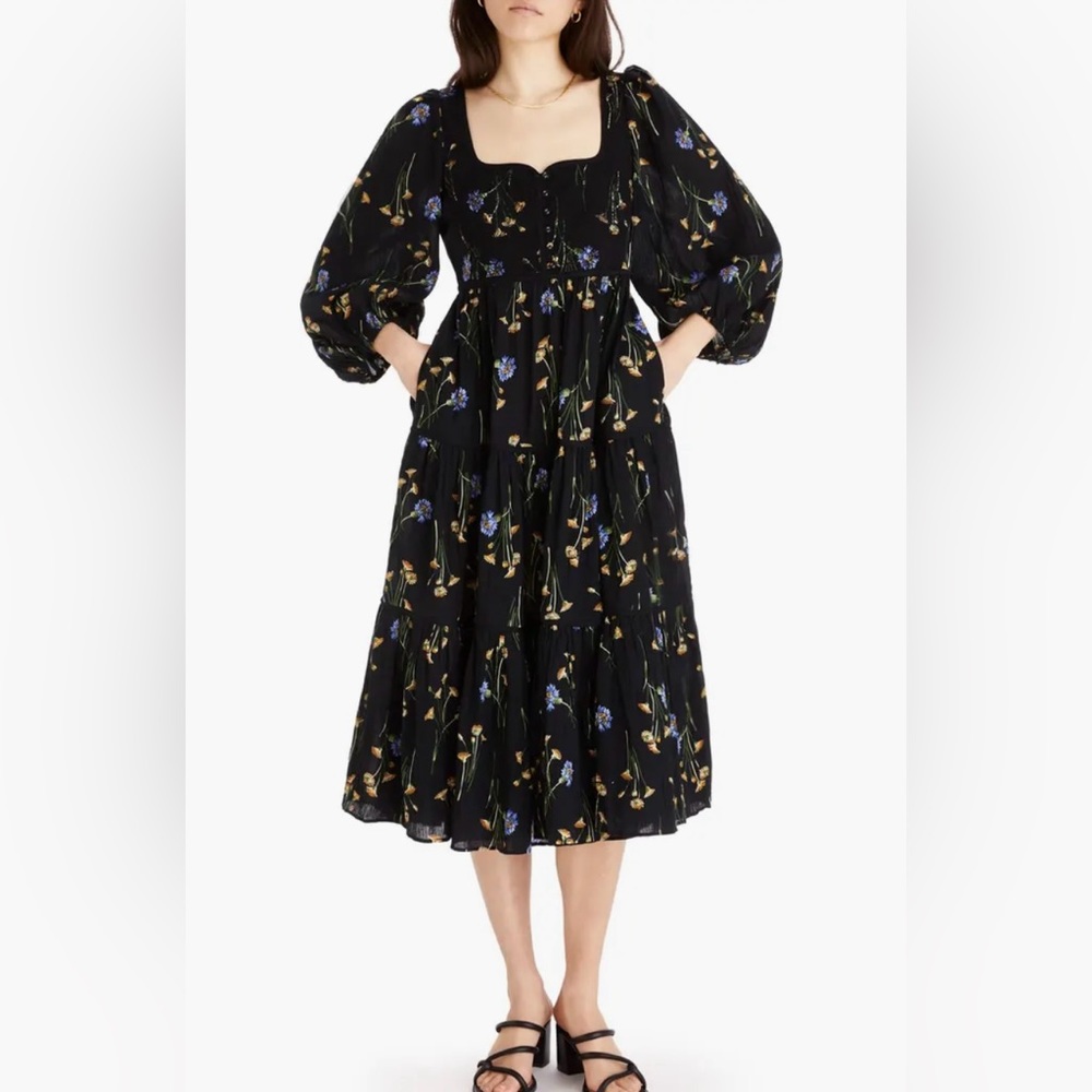 ISO: Madewell Xiomara Floral Print Long Sleeve Cotton Dress